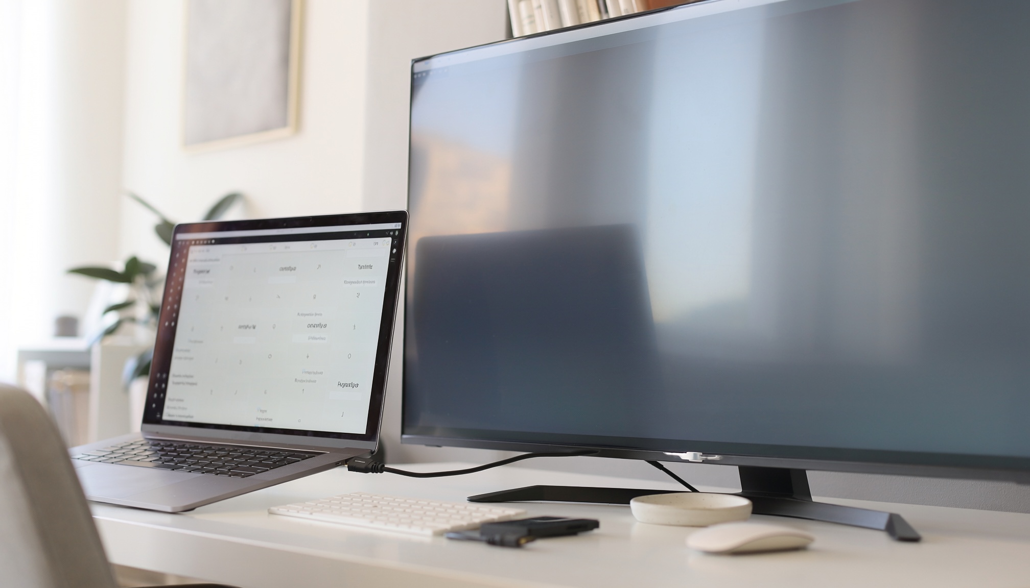 TV’yi monitör olarak kullanan bilgisayar ve HDMI bağlantısı