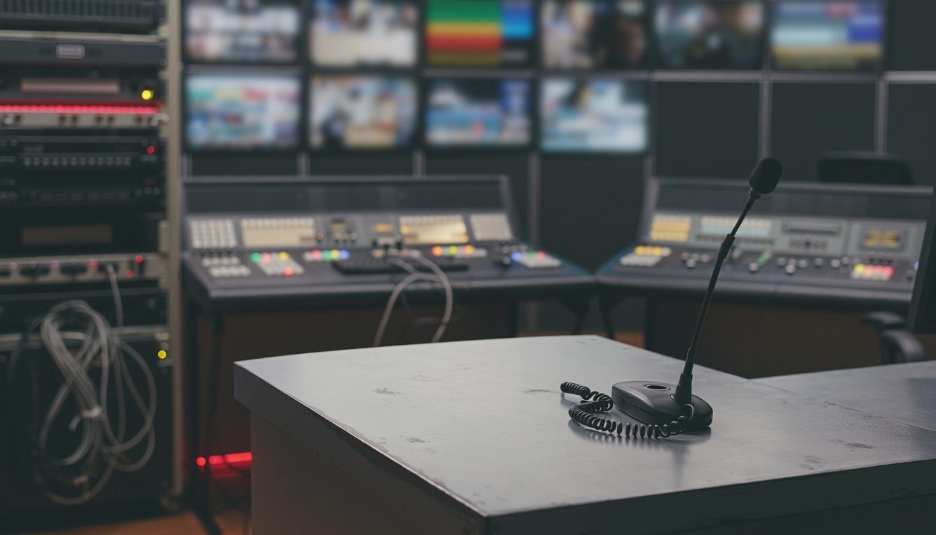 Flash TV'deki yeni dönemi temsil eden televizyon yayın kontrol odası