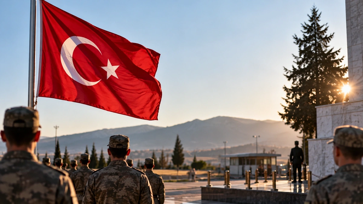 Tank Uzman Çavuş Coşkun Sevim haberini temsil eden saygılı askerî anma sahnesi
